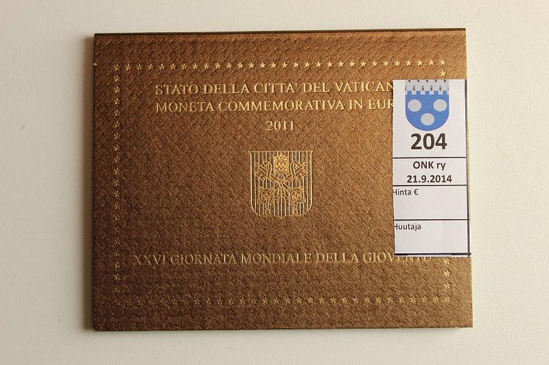 k-0204-a.jpg - Kohde 204, lhthinta: 35 € / myyntihinta: 39 € 2011 BU, Vatikaani, Benedict XVI, kunto: 9