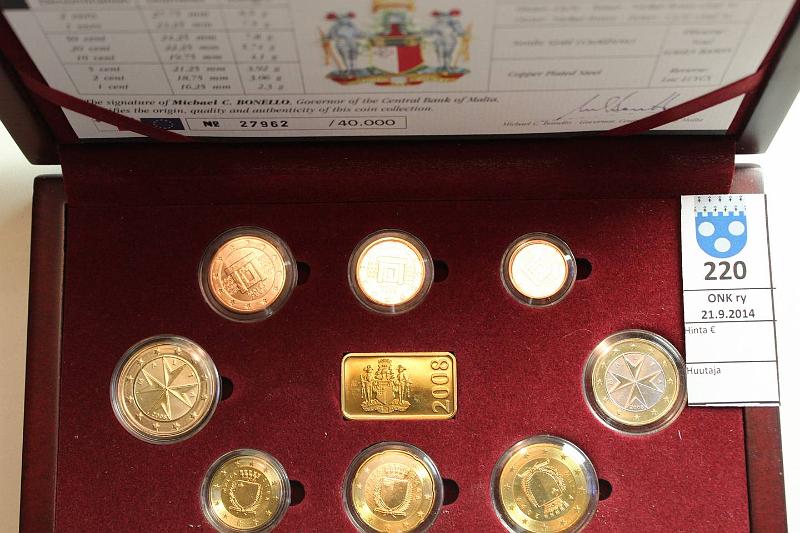 k-0220-a.jpg - Kohde 220, lhthinta: 35 € 2008 Malta, BU, 1c-2€, laatikossa, 27962/40000, tod., kunto: 9