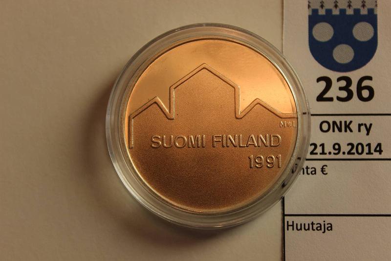 k-0236-a.jpg - Kohde 236, lhthinta: 14 € / myyntihinta: 14 € 100 mk 1991 Ag, MM, kapseli, kunto: 9