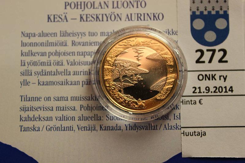 k-0272-a.jpg - Kohde 272, l�ht�hinta: 8 &euro; / myyntihinta: 8 &euro; 5 &euro; 2012 Proof, Pohjolan luonto: Kes�, pilleri, tod., kunto: 10