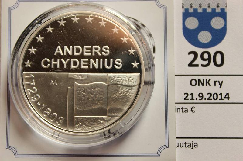 k-0290-a.jpg - Kohde 290, l�ht�hinta: 17 &euro; 10 &euro; 2003 Ag, Proof, Chydenius, kapseli, muovikotelo, tod., kunto: 10