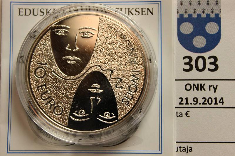 k-0303-a.jpg - Kohde 303, lhthinta: 19 € / myyntihinta: 19 € 10 € 2006 Ag, Proof, Eduskuntauudistus, kapseli, muovikotelo, tod., kunto: 10