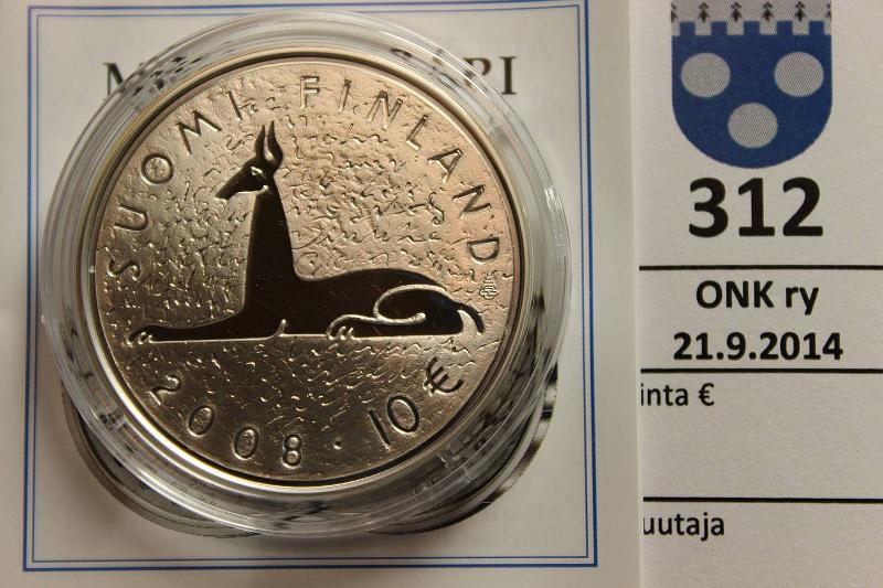 k-0312-a.jpg - Kohde 312, lhthinta: 19 € / myyntihinta: 24 € 10 € 2008 Ag, Proof, Waltari, kapseli, muovikotelo, tod., kunto: 10