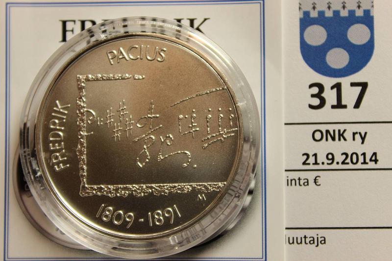 k-0317-a.jpg - Kohde 317, lhthinta: 15 € / myyntihinta: 17 € 10 € 2009 Ag, BU, Pacius, kapseli, muovikotelo, tod., kunto: 10