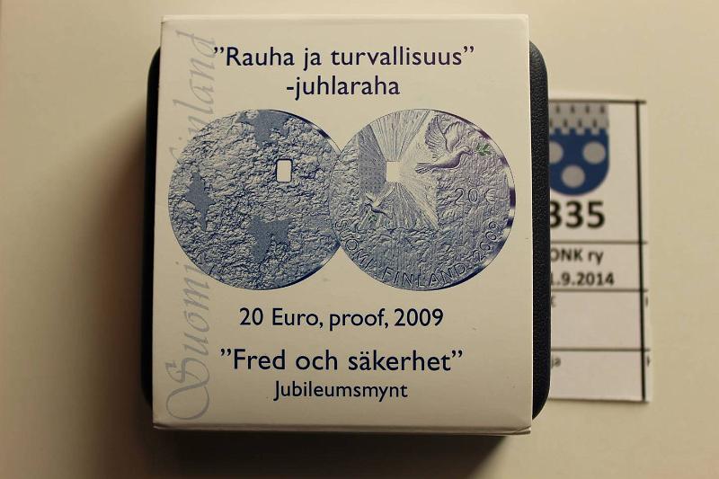 k-0335-a.jpg - Kohde 335, lhthinta: 40 € / myyntihinta: 40 € 20 € 2009 Ag, Proof, Rauha ja turvallisuus, kotelo, tod., kunto: 10
