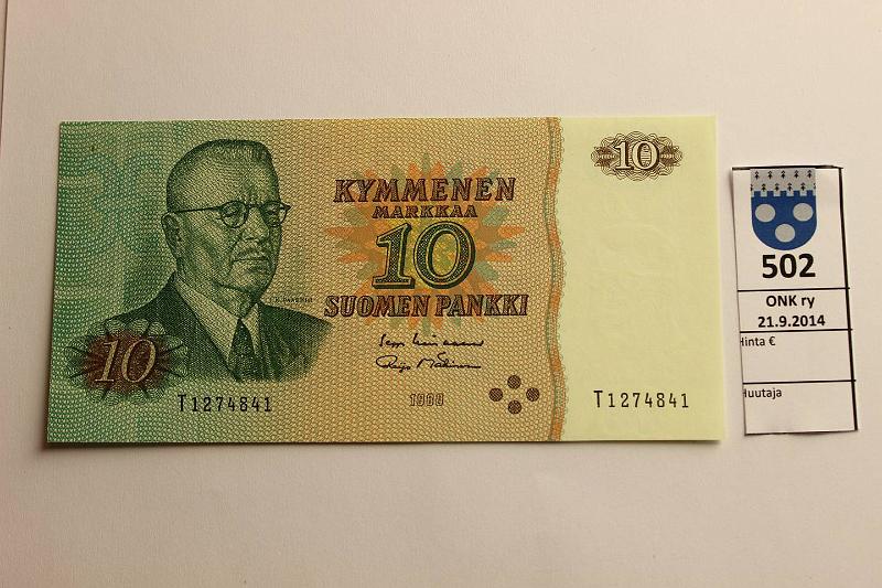 k-0502-a.jpg - Kohde 502, lhthinta: 3 € / myyntihinta: 5 € 10 mk 1980 SNY 147.1 T1274841 LIN-M1, kunto: 9