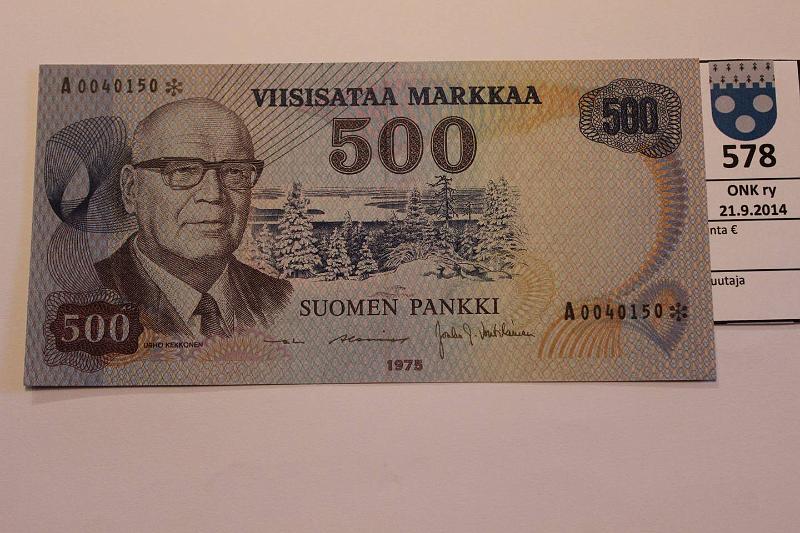 k-0578-a.jpg - Kohde 578, lhthinta: 300 € / myyntihinta: 370 € 500 mk 1975* SNY 193.4 A0040150* AL I-Vou, muovilanka, korvaava, kunto: 8