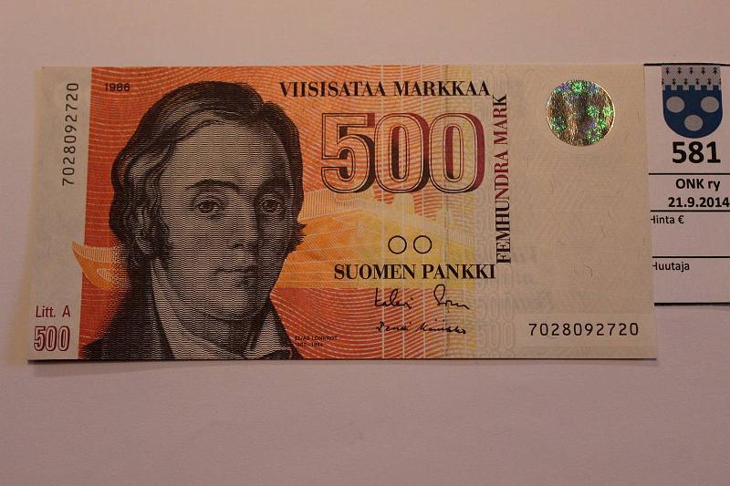 k-0581-a.jpg - Kohde 581, lhthinta: 100 € / myyntihinta: 100 € 500 mk 1986 LA SNY 194.2 7028092720 SOR-Ko2, kunto: 9