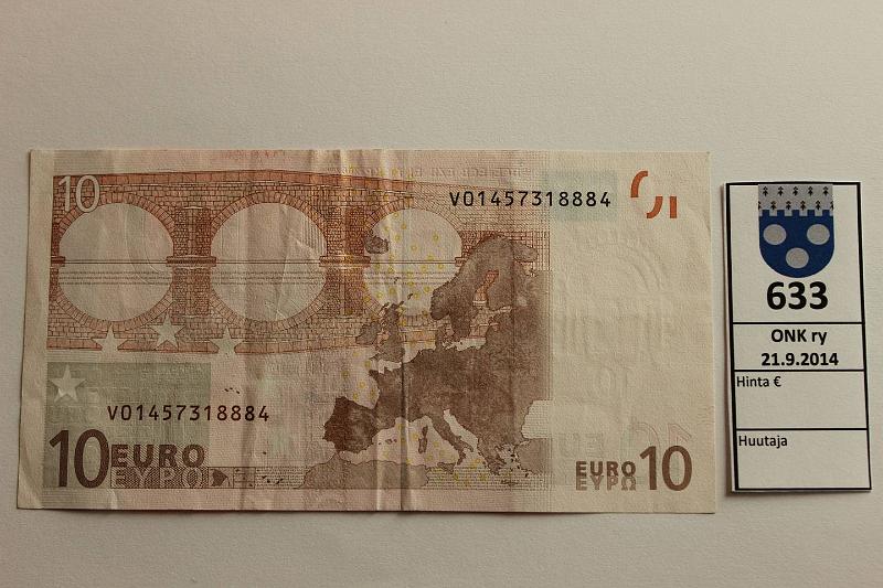 k-0633-a.jpg - Kohde 633, lhthinta: 20 € Espanja 2/1/V/G2 V01457318884 Dui G002 H1, harv. laatta, kunto: 4