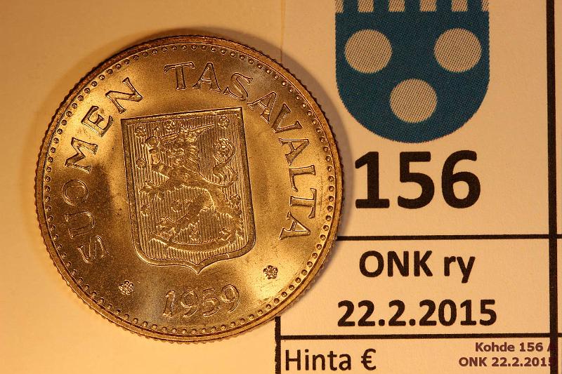 k-0156-a.jpg - Kohde 156, l�ht�hinta: 45 &euro; / myyntihinta: 60 &euro; 200 mk 1959 Ag, loistelias!, kunto: 9
