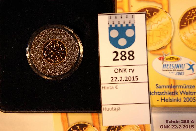 k-0288-a.jpg - Kohde 288, lhthinta: 60 € / myyntihinta: 60 € 20 € 2005 Au, 1,73g/900, Proof, Yleisurheilun MM-kilpailut, laatikko, tod., kunto: 10