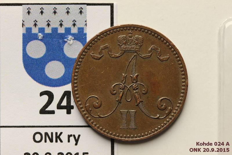 k-0024-a.jpg - Kohde 24 (kuva 1/2), lhthinta: 80 € 5 p 1866 Hieno tumma patina, kunto: 7