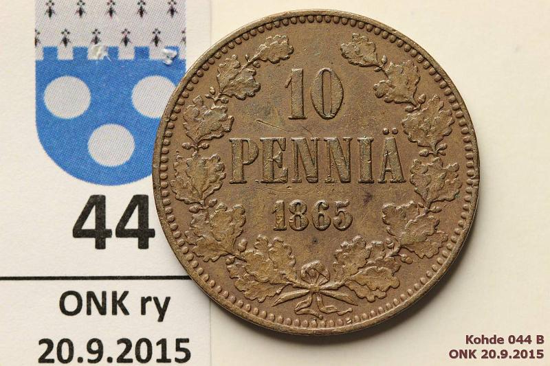 k-0044-b.jpg - Kohde 44 (kuva 2/2), lhthinta: 30 € 10 p 1865, kunto: 4/6