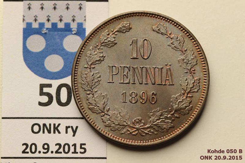 k-0050-b.jpg - Kohde 50 (kuva 2/2), l�ht�hinta: 580 &euro; 10 p 1896 Peilipinta, tumma patina, eritt�in kaunis!, kunto: 8/9