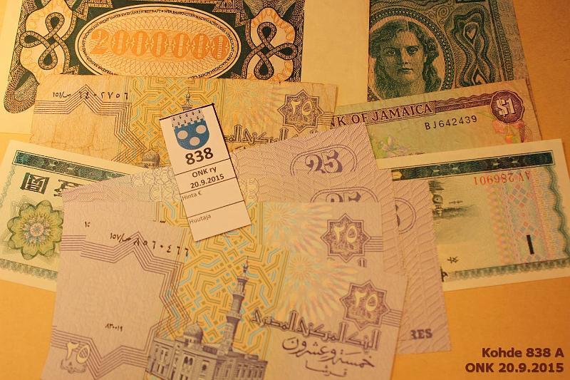 k-0838-a.jpg - Kohde 838, lhthinta: 5 € / myyntihinta: 9 € Eri maita (11) 1912-> Egypti 25p(6); Kiina 1y(2); Jamaika 1$-86; Saksa 2mmk-23; Itvlta-Unkari 100k 1912, kunto: 2-9