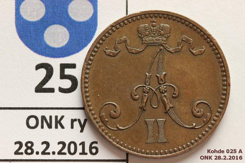 k-0025-a.jpg - Kohde 25 (kuva 1/2), l�ht�hinta: 70 &euro; 5 p 1866 Hieno tumma patina, kaunis, kunto: 7