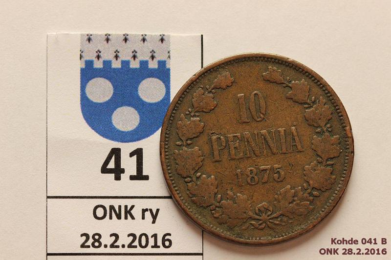 k-0041-b.jpg - Kohde 41 (kuva 2/2), lhthinta: 60 € / myyntihinta: 88 € 10 p 1875 Prvja, kunto: 3
