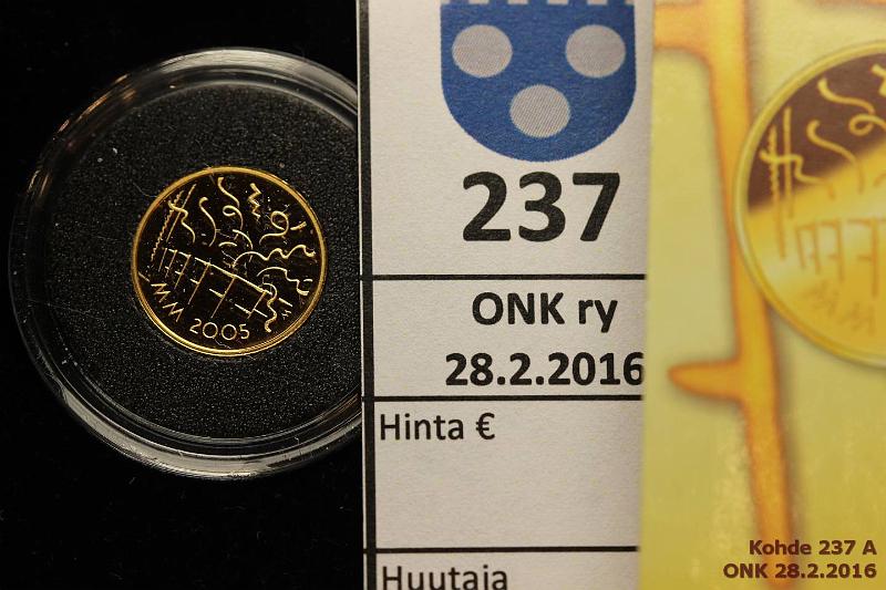 k-0237-a.jpg - Kohde 237, lhthinta: 40 € / myyntihinta: 47 € 20 € 2005 Au, proof, 1,73g/900, MM, kotelo, tod., kunto: 10