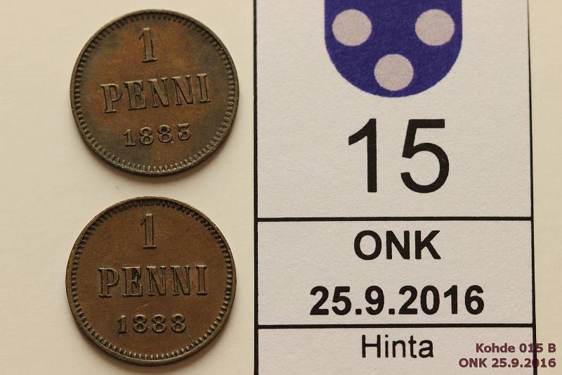 k-0015-b.jpg - Kohde 15 (kuva 2/2), lhthinta: 5 € / myyntihinta: 8 € 1 p 1883, -88 Tumma patina, kunto: 6, 6