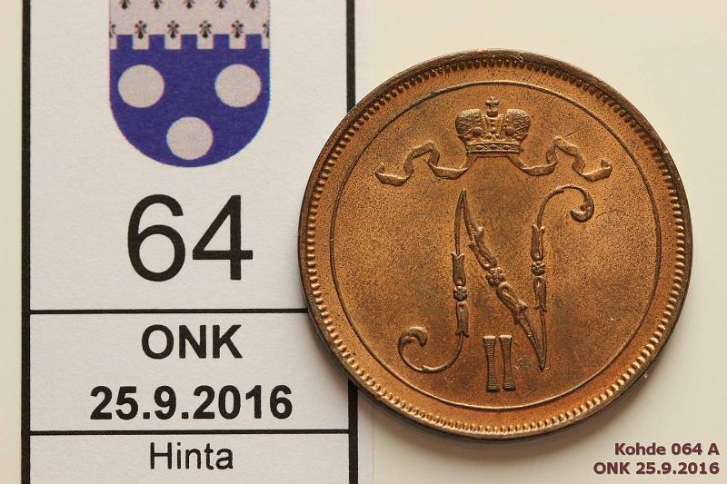 k-0064-a.jpg - Kohde 64 (kuva 1/2), lhthinta: 15 € / myyntihinta: 15 € 10 p 1915 Leimakiilto, ephpja, eprv, erittin kaunis!, kunto: 8