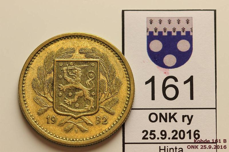k-0161-b.jpg - Kohde 161 (kuva 2/2), l�ht�hinta: 28 &euro; / myyntihinta: 28 &euro; 20 mk 1932, kunto: 6