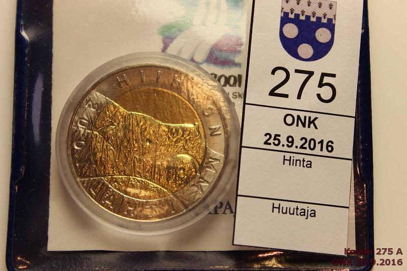k-0275-a.jpg - Kohde 275, lhthinta: 10 € / myyntihinta: 10 € 25 mk 2001 CuNi, BU, Lahti MM "Hemohes", kapseli, muovikotelo, tod., kunto: 9