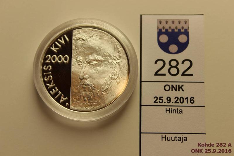 k-0282-a.jpg - Kohde 282, lhthinta: 15 € / myyntihinta: 25 € 100 mk 2000 Ag, Proof, Kivi, kapseli, kunto: 10