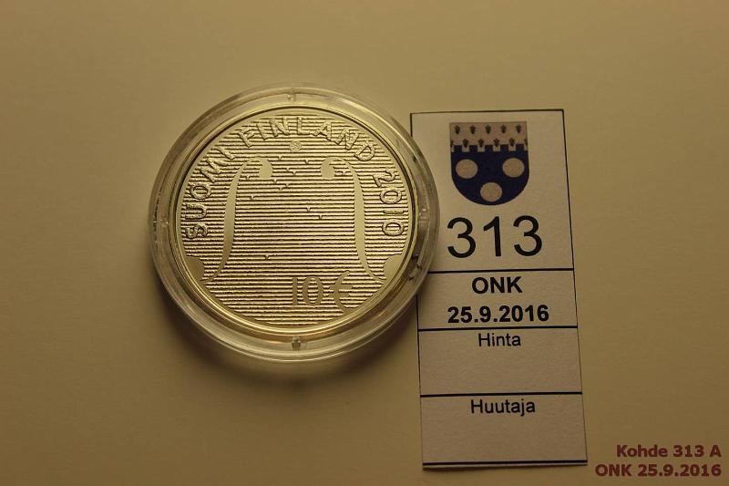 k-0313-a.jpg - Kohde 313, lhthinta: 15 € / myyntihinta: 16 € 10 € 2010 Ag, Proof, Jylh, kapseli, kunto: 10