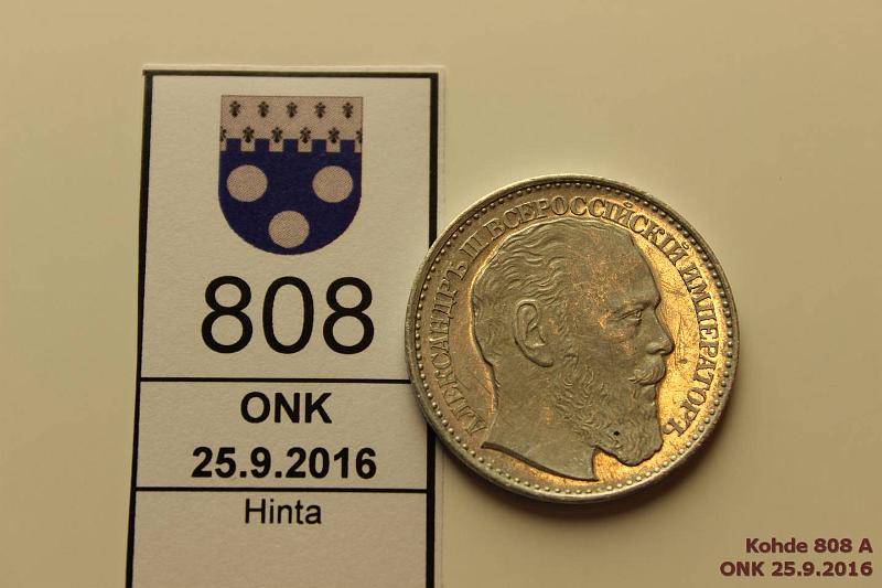 k-0808-a.jpg - Kohde 808, l�ht�hinta: 40 &euro; / myyntihinta: 66 &euro; Alexander III 1894 Al, surumitali, eprvja, kunto: 7