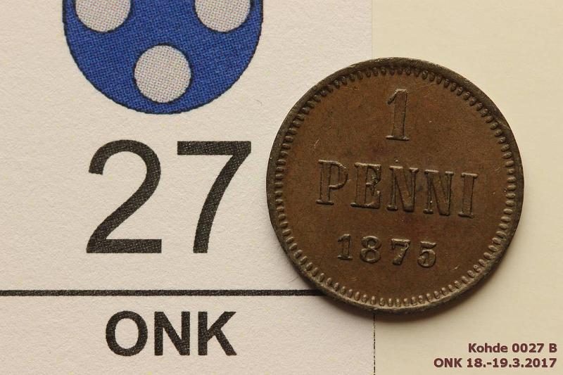 k-0027-b.jpg - Kohde 27 (kuva 2/2), lhthinta: 8 € / myyntihinta: 16 € 1 p 1875 Eprv, hn, kunto: 7
