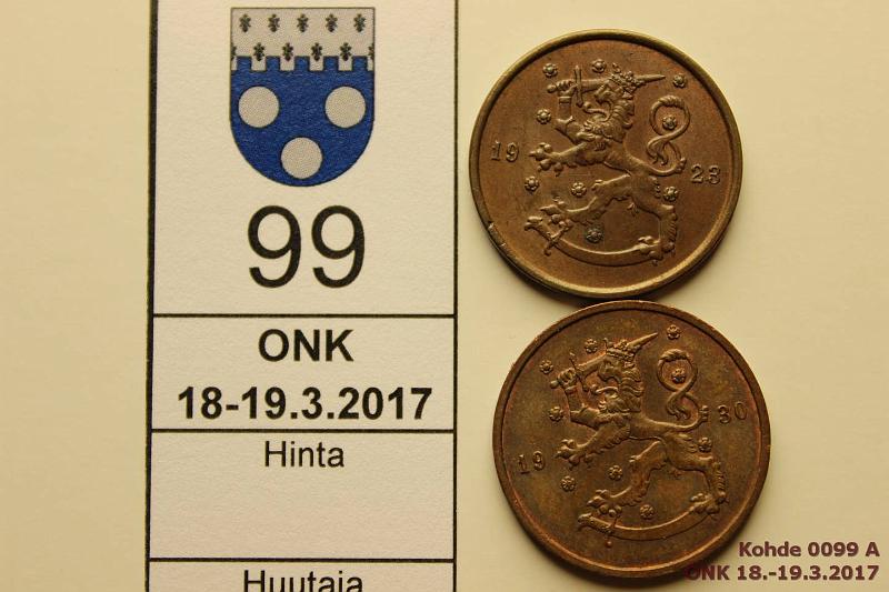 k-0099-a.jpg - Kohde 99, lhthinta: 10 € / myyntihinta: 10 € 10 p 1923, -30 Vaikeat vuodet, phpja, 1930 tummaa leimakiiltoa, kunto: 6, 7