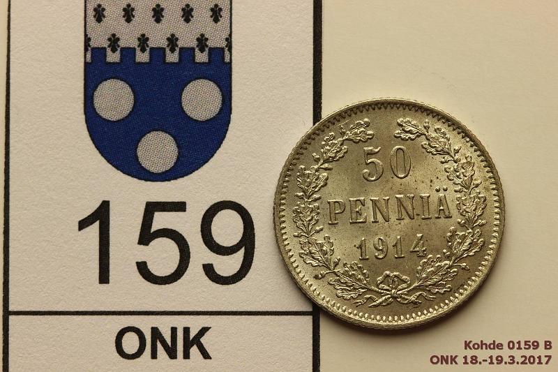 k-0159-b.jpg - Kohde 159 (kuva 2/3), lhthinta: 15 € / myyntihinta: 15 € 50 p 1914 III Ag, 4 uud.kaiv tyyppi II ephpja, erittin kaunis!, kunto: 8/9