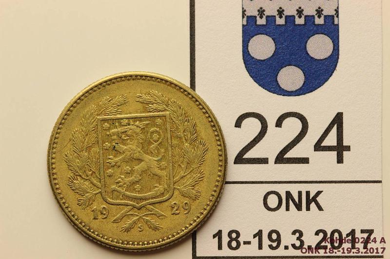 k-0224-a.jpg - Kohde 224, lhthinta: 25 € / myyntihinta: 56 € 5 mk 1929 SNY 504.1, kunto: 5