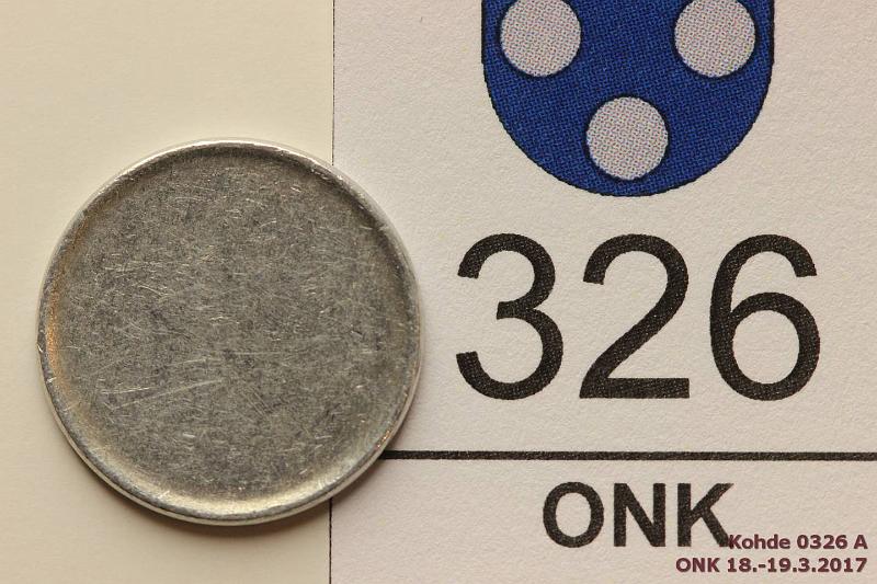 k-0326-a.jpg - Kohde 326, lhthinta: 5 € 1 p 1969-79 Al, aihio, kunto: 7