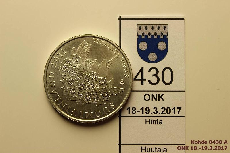 k-0430-a.jpg - Kohde 430, l�ht�hinta: 15 &euro; / myyntihinta: 19 &euro; 10 &euro; 2011 Ag, BU, Kalm, kunto: 9