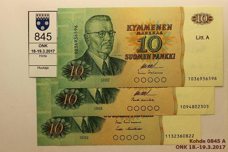 k-0845-a.jpg - Kohde 845, lhthinta: 7 € / myyntihinta: 7 € 10 mk 1980 LA (3) SNY 147.4 103..OL I-Hes, 109..OL I-Ko1, 113..LIN-H1, kunto: 7-8