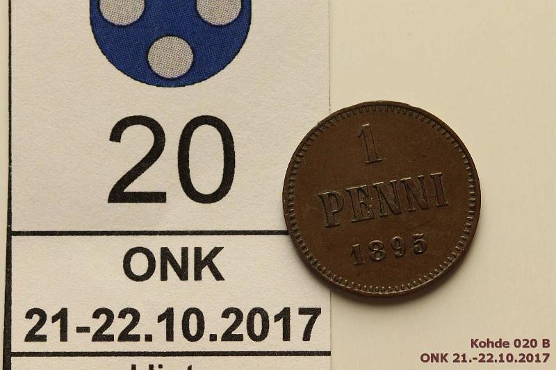 k-0020-b.jpg - Kohde 20 (kuva 2/2), lhthinta: 5 € / myyntihinta: 5 € 1 p 1895 Hn vaakunap., kunto: 7/6