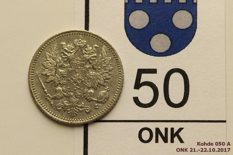 k-0050-a.jpg - Kohde 50 (kuva 1/2), lhthinta: 5 € / myyntihinta: 10 € 25 p 1894 Ag, hnja, kunto: 6