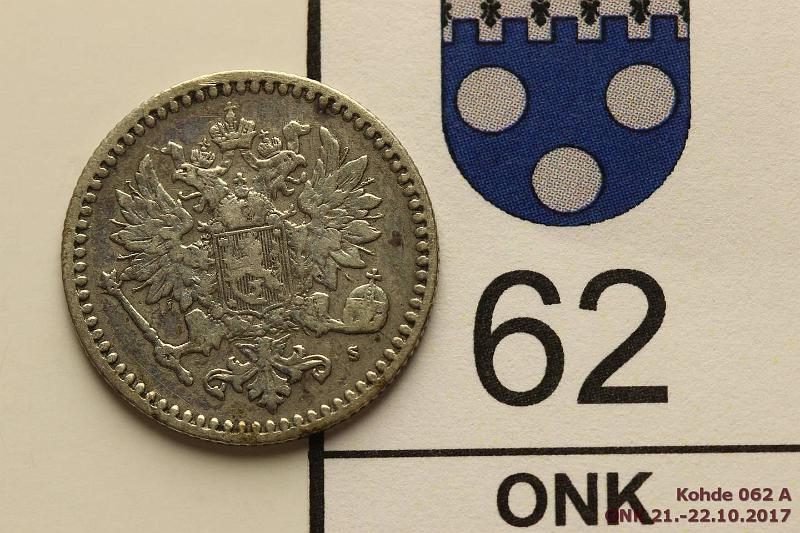 k-0062-a.jpg - Kohde 62 (kuva 1/2), lhthinta: 5 € / myyntihinta: 7 € 50 p 1865 Ag, kunto: 3/4