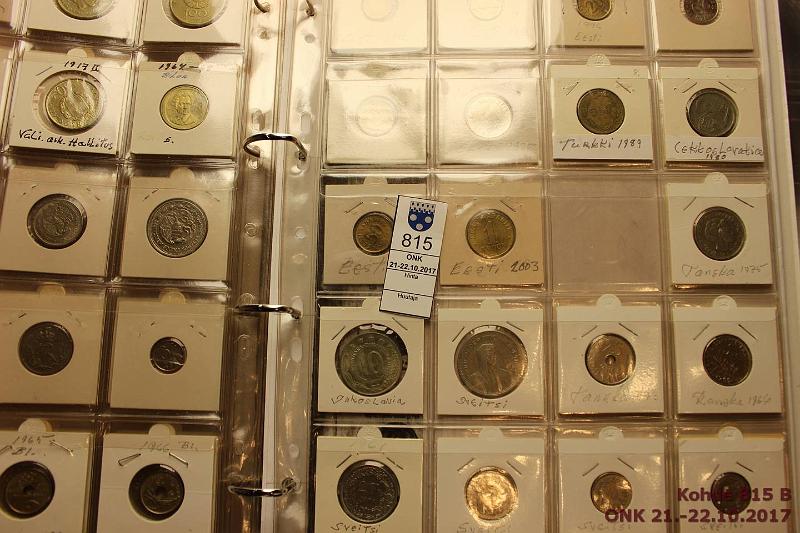 k-0815-b.jpg - Kohde 815 (kuva 2/3), l�ht�hinta: 5 &euro; / myyntihinta: 11 &euro; Kansio koko maailma 1900-luku (90) Siistiss� kansiossa kolikkotaskuissa entist� Eurooppaa ja joitakin Amerikan ja Arabimaiden rahoja, kunto: 3-9