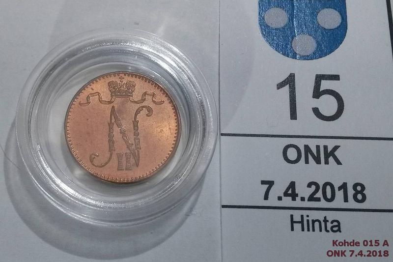 k-0015-a.jpg - Kohde 15 (kuva 1/2), lhthinta: 15 € / myyntihinta: 54 € 1 p 1903 Iso 3, sormenjlki, loistelias! Pilleriss, kunto: 9