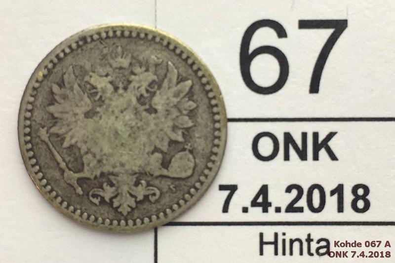 k-0067-a.jpg - Kohde 67 (kuva 1/2), lhthinta: 45 € / myyntihinta: 45 € 50 p 1868 Ag, kunto: 2/4