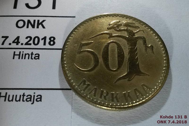 k-0131-b.jpg - Kohde 131 (kuva 2/2), lhthinta: 20 € / myyntihinta: 20 € 50 mk 1958 Lpuhd, kunto: 6