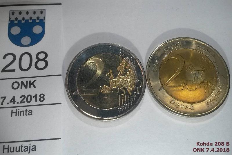 k-0208-b.jpg - Kohde 208 (kuva 2/2), l�ht�hinta: 5 &euro; / myyntihinta: 5 &euro; 2 &euro; 2007, -08 Suomi Ihmisoikeudet-08; Monaco Grace Kelly-07 KOPIO (Probe), kunto: 9