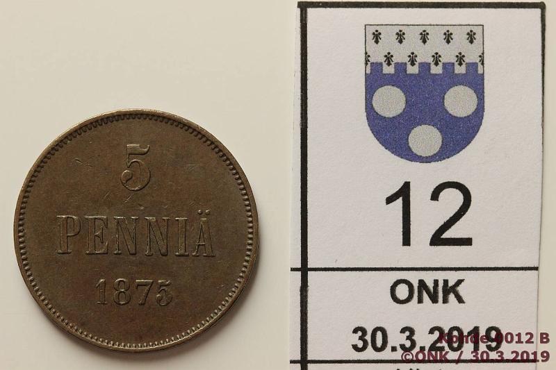 k-0012-b.jpg - Kohde 12, lhthinta: 25 € / myyntihinta: 63 € 5 p 1875 Epij, hyv kunto tlle v:lle!, kunto: 6