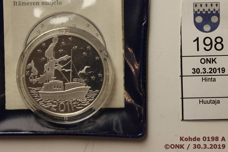 k-0198-a.jpg - Kohde 198, lhthinta: 25 € / myyntihinta: 27 € 20 € 2011 Ag, proof, Itmeren suojelu, kaps, tod, kunto: 10