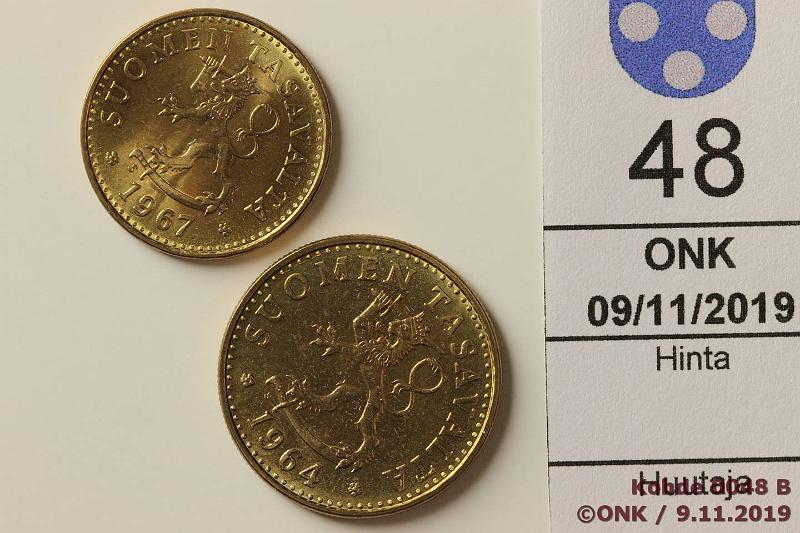 k-0048-b.jpg - Kohde 48, l�ht�hinta: 15 &euro; / ei tarjouksia 10 + 20 p 1967, -64 Loisteliaat!, kunto: 9