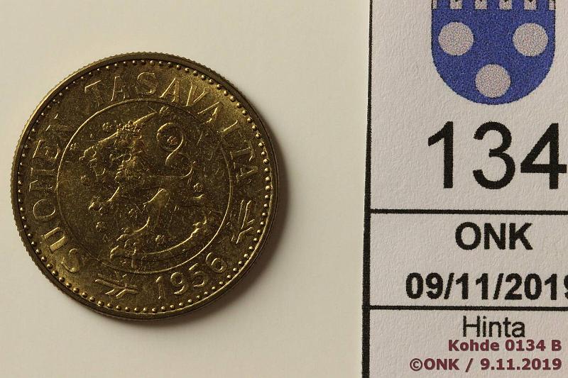 k-0134-b.jpg - Kohde 134, l�ht�hinta: 40 &euro; / myyntihinta: 44 &euro; 50 mk 1956 AlBr, loistelias!, kunto: 9