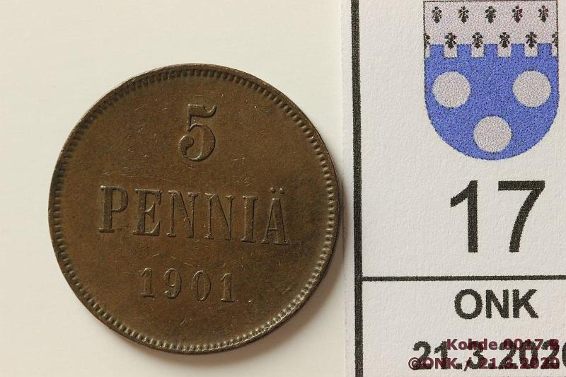 k-0017-b.jpg - Kohde 17, lhthinta: 10 € / myyntihinta: 10 € 5 p 1901 Hyv kansiokappale, kunto: 6