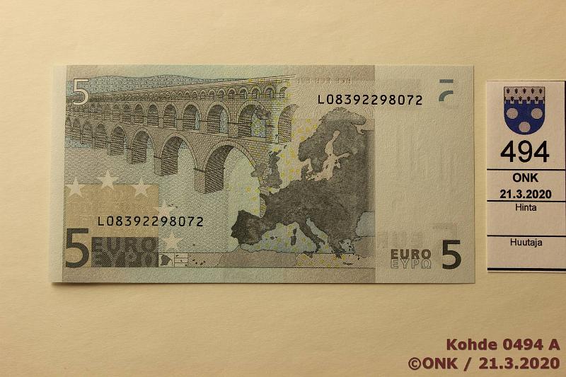k-0494-a.jpg - Kohde 494, lhthinta: 10 € / myyntihinta: 10 € Suomi 1/2/L/E1 L08392298072 Tri E001 A2, kunto: 9